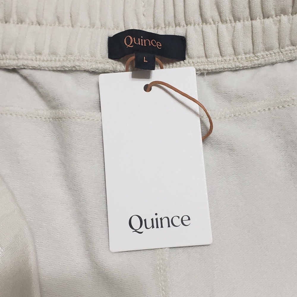 NWT Quince SuperSoft Fleece Wide Leg Pant Off-White Womens Large Pockets - Picture 4 of 11